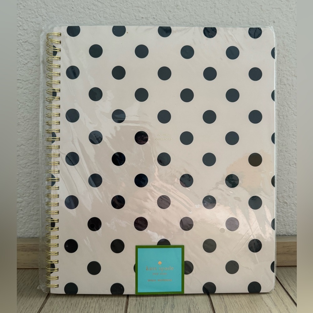 Kate Spade New York Large Spiral Notebook, Deco Dots (New)